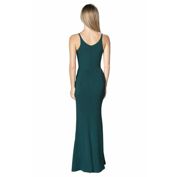 Dress The Population Iris Gown Pine Green Size Medium Maxi Stretch Women’s - Picture 2 of 9